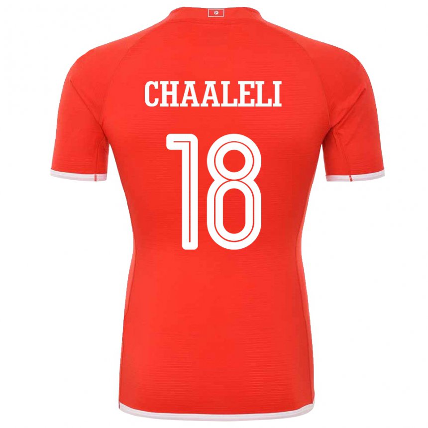 Herren Tunesische Ghaliene Chaaleli #18 Rot Heimtrikot Trikot 22-24 T-shirt Schweiz