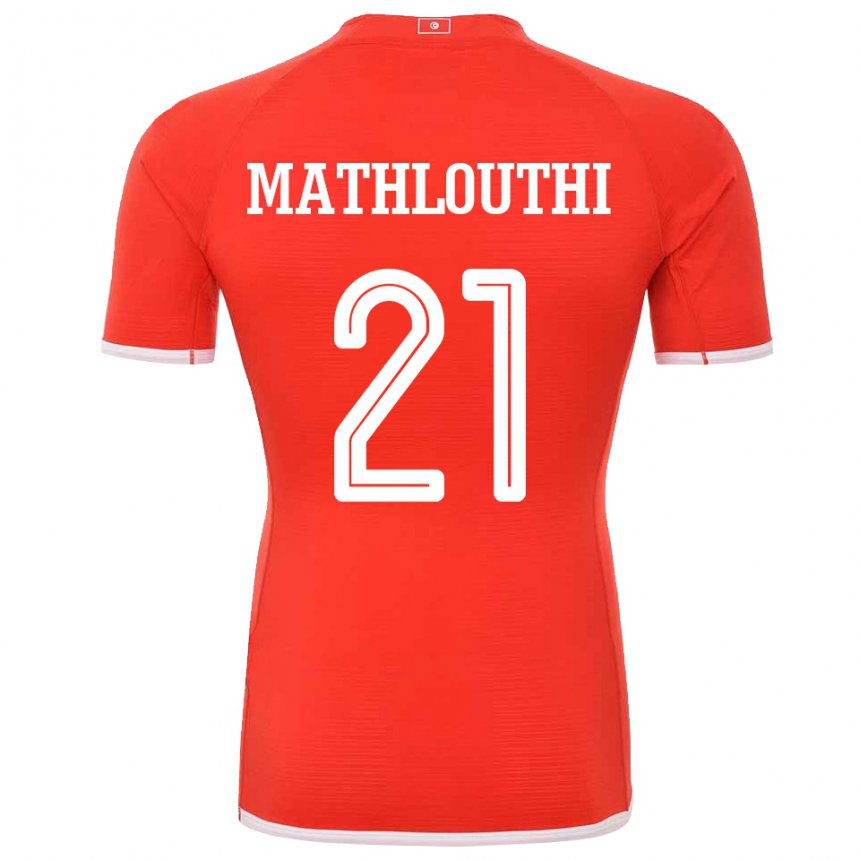 Homme Maillot Tunisie Hamza Mathlouthi #21 Rouge Tenues Domicile 22-24 T-shirt Suisse