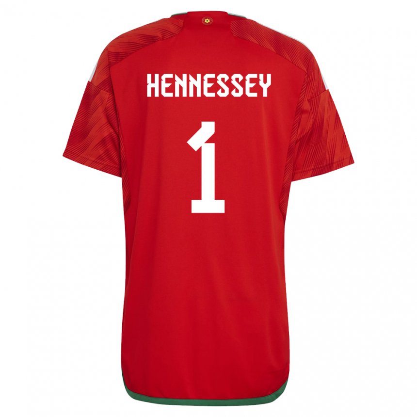 Herren Walisische Wayne Hennessey #1 Rot Heimtrikot Trikot 22-24 T-shirt Schweiz