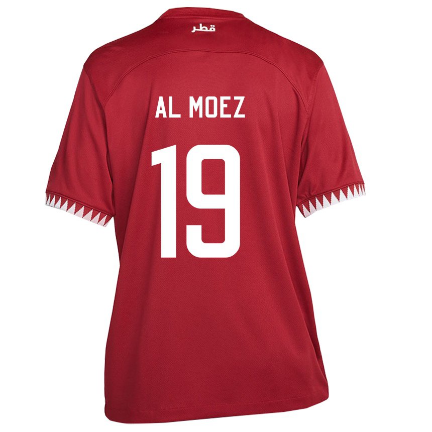 Herren Katarische Almoez Ali #19 Kastanienbraun Heimtrikot Trikot 22-24 T-shirt Schweiz