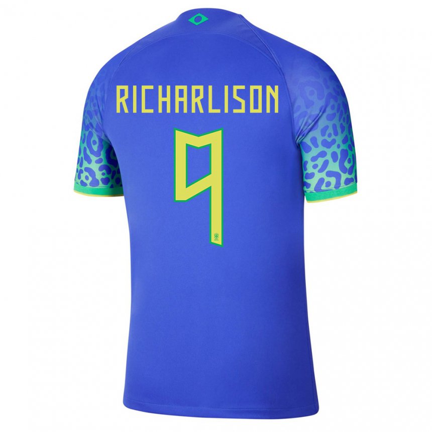 Homme Maillot Brésil Richarlison #9 Bleue Tenues Extérieur 22-24 T-shirt Suisse