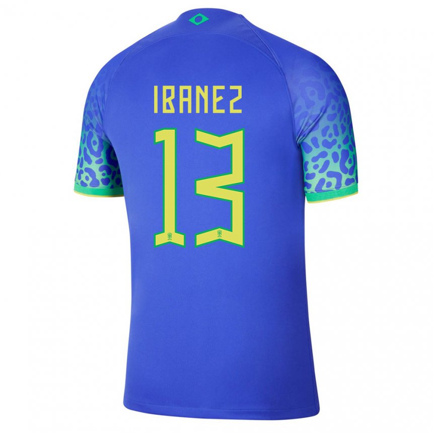 Homme Maillot Brésil Roger Ibanez #13 Bleue Tenues Extérieur 22-24 T-shirt Suisse