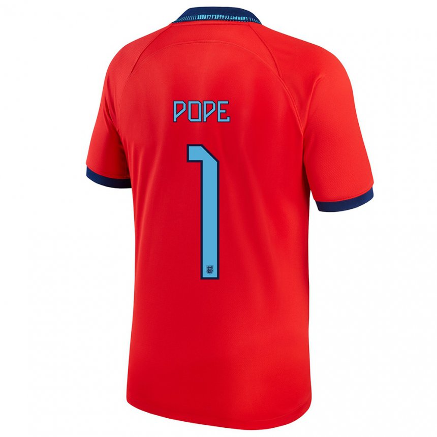 Homme Maillot Angleterre Nick Pope #1 Rouge Tenues Extérieur 22-24 T-shirt Suisse