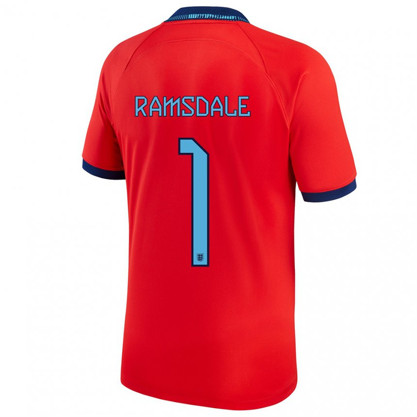 Homme Maillot Angleterre Aaron Ramsdale #1 Rouge Tenues Extérieur 22-24 T-shirt Suisse