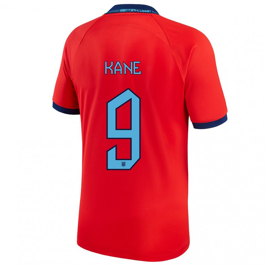Homme Maillot Angleterre Harry Kane #9 Rouge Tenues Extérieur 22-24 T-shirt Suisse