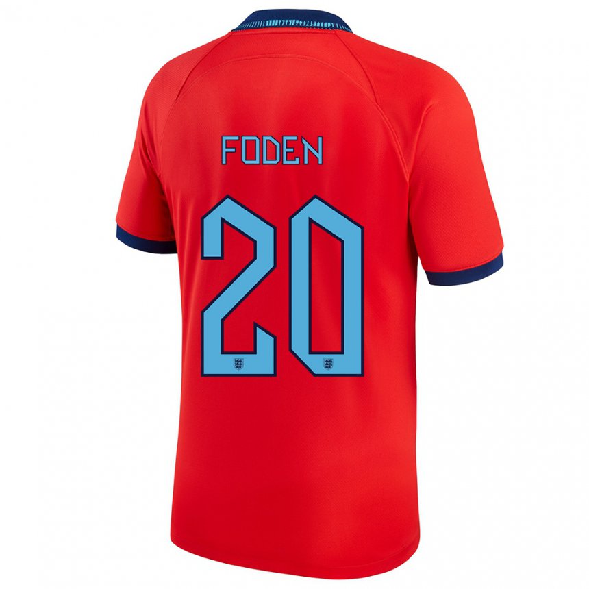 Homme Maillot Angleterre Phil Foden #20 Rouge Tenues Extérieur 22-24 T-shirt Suisse