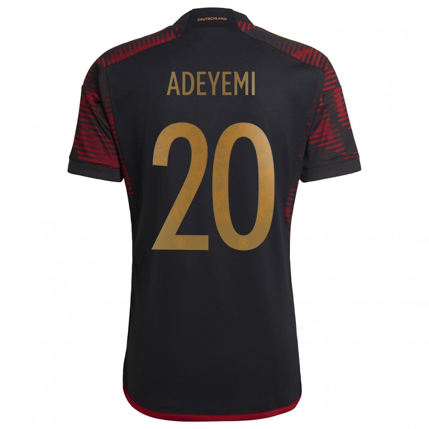 Homme Maillot Allemagne Karim Adeyemi #20 Marron Noir Tenues Extérieur 22-24 T-shirt Suisse