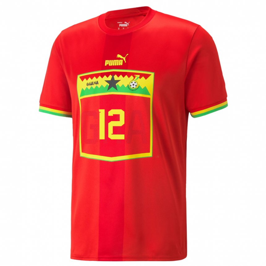 Homme Maillot Ghana Abdul Nurudeen #12 Rouge Tenues Extérieur 22-24 T-shirt Suisse
