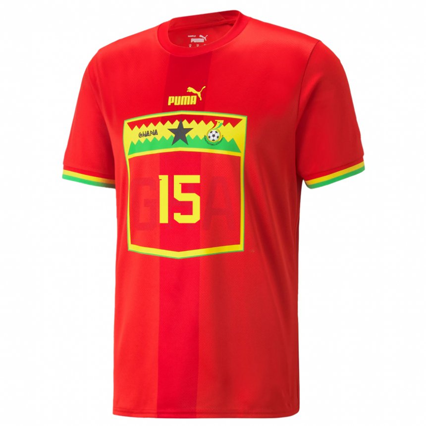 Homme Maillot Ghana Joseph Aidoo #15 Rouge Tenues Extérieur 22-24 T-shirt Suisse
