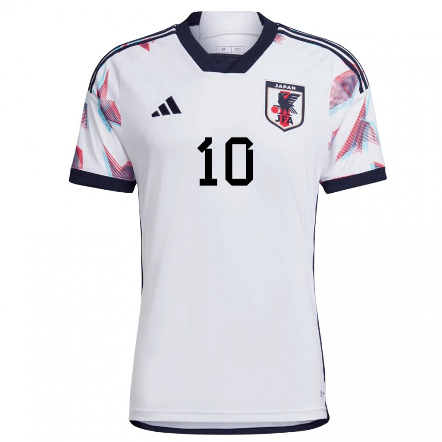 Homme Maillot Japon Takumi Minamino #10 Blanc Tenues Extérieur 22-24 T-shirt Suisse