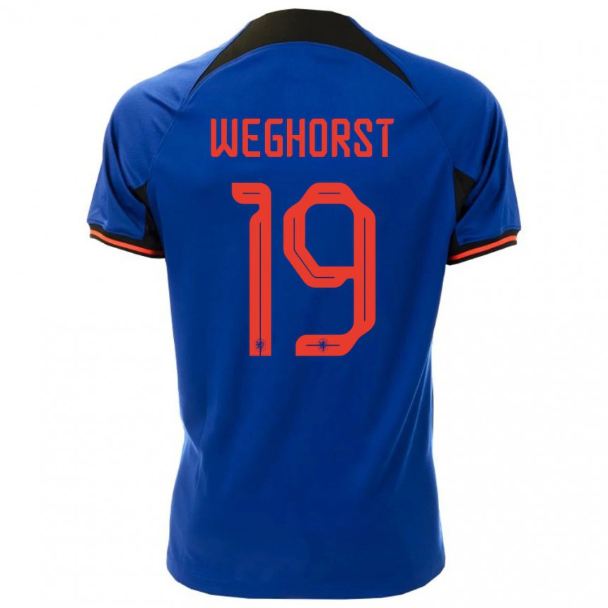 Homme Maillot Pays-bas Wout Weghorst #19 Bleu Royal Tenues Extérieur 22-24 T-shirt Suisse