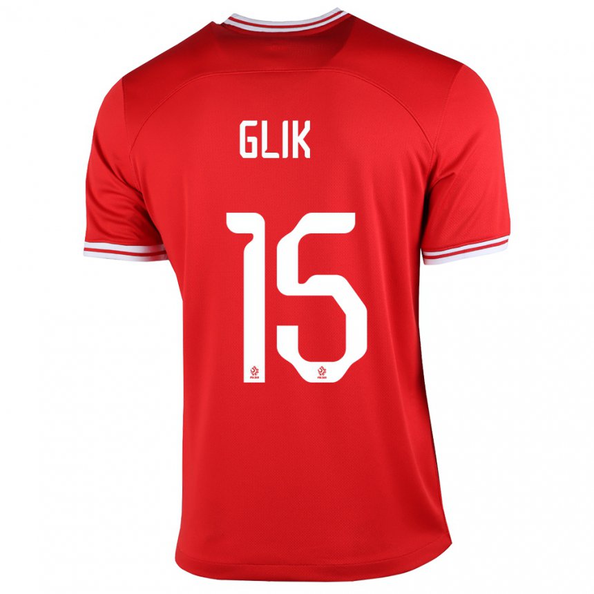 Homme Maillot Pologne Kamil Glik #15 Rouge Tenues Extérieur 22-24 T-shirt Suisse