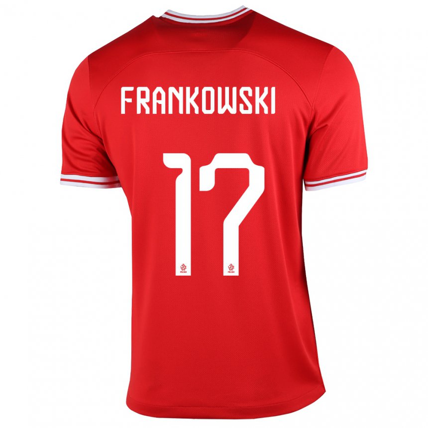 Homme Maillot Pologne Przemyslaw Frankowski #17 Rouge Tenues Extérieur 22-24 T-shirt Suisse