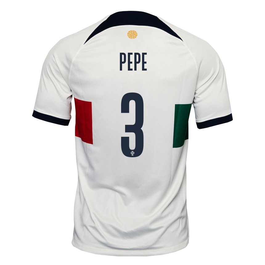 Homme Maillot Portugal Pepe #3 Blanc Tenues Extérieur 22-24 T-shirt Suisse