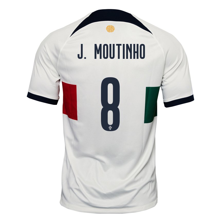 Homme Maillot Portugal Joao Moutinho #8 Blanc Tenues Extérieur 22-24 T-shirt Suisse