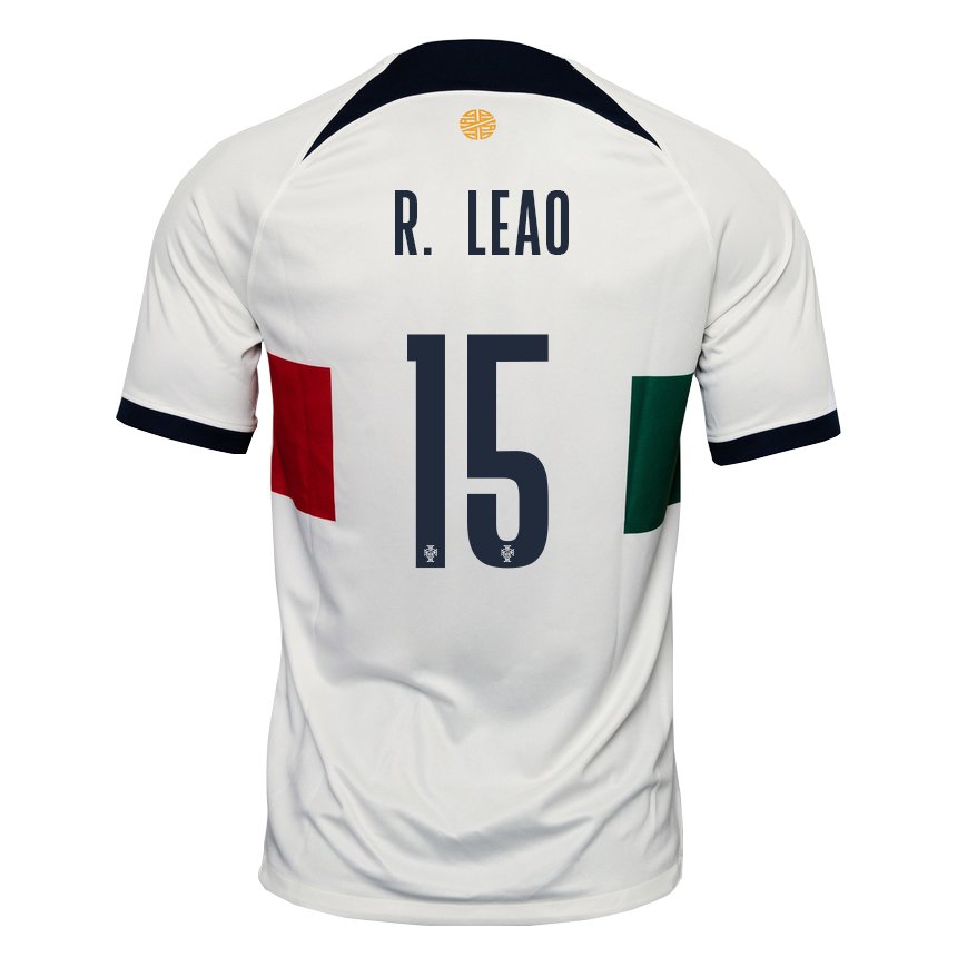Homme Maillot Portugal Rafael Leao #15 Blanc Tenues Extérieur 22-24 T-shirt Suisse