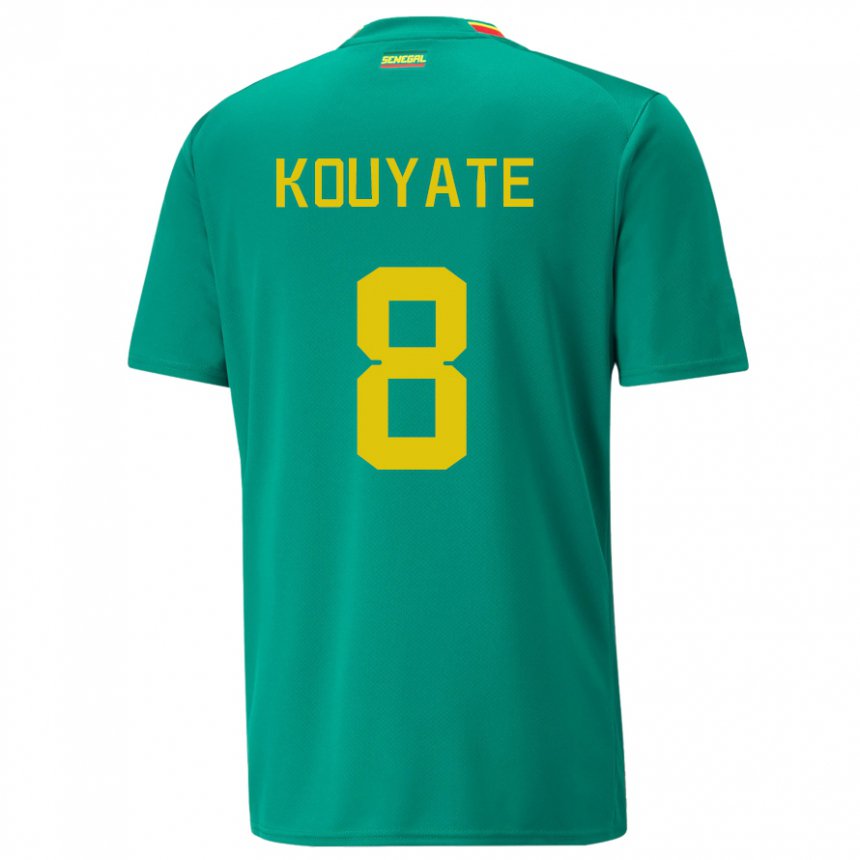 Homme Maillot Sénégal Cheikhou Kouyate #8 Verte Tenues Extérieur 22-24 T-shirt Suisse