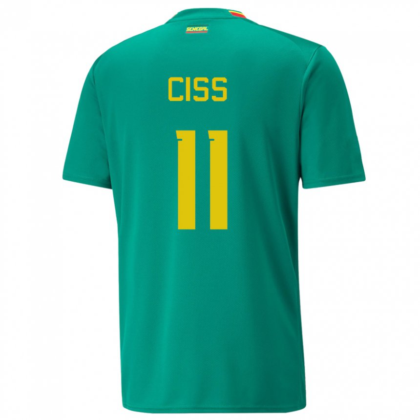 Homme Maillot Sénégal Pathe Ciss #11 Verte Tenues Extérieur 22-24 T-shirt Suisse