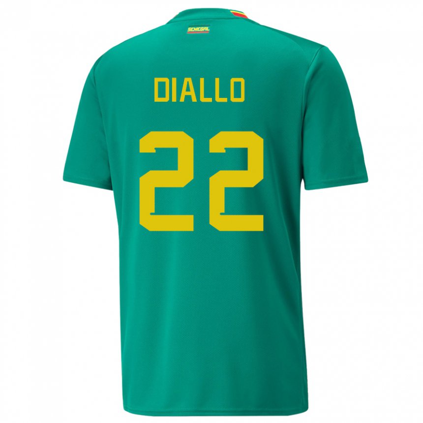 Herren Senegalesische Abdou Diallo #22 Grün Auswärtstrikot Trikot 22-24 T-shirt Schweiz