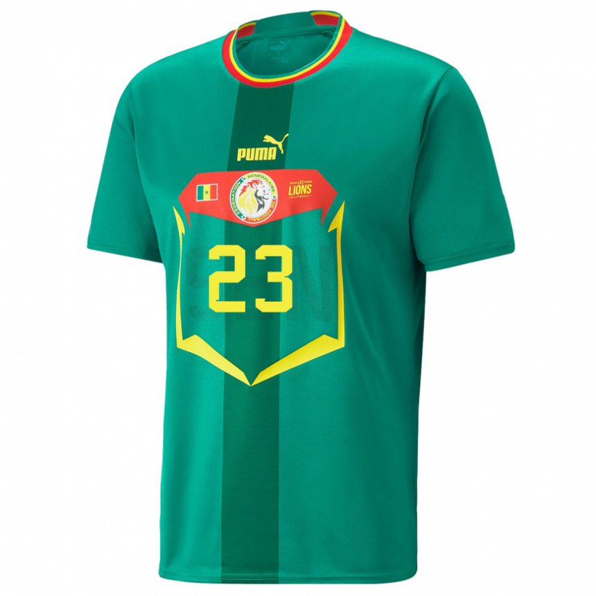 Homme Maillot Sénégal Noah Fadiga #23 Verte Tenues Extérieur 22-24 T-shirt Suisse