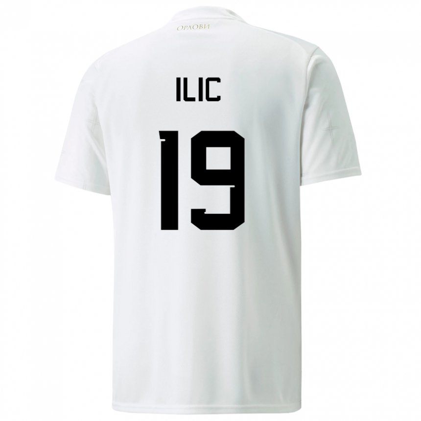 Homme Maillot Serbie Ivan Ilic #19 Blanc Tenues Extérieur 22-24 T-shirt Suisse