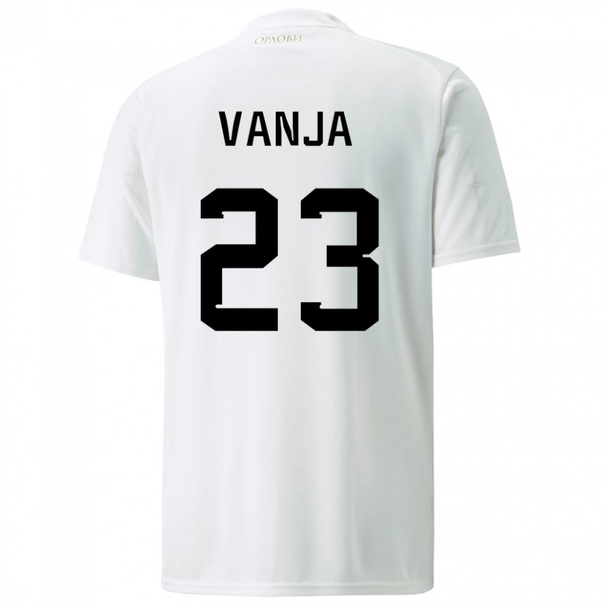 Homme Maillot Serbie Vanja Milinkovic-savic #23 Blanc Tenues Extérieur 22-24 T-shirt Suisse
