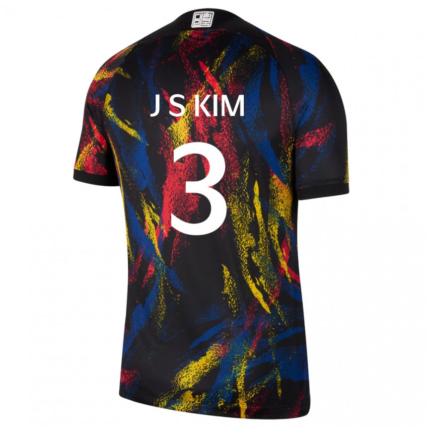 Homme Maillot Corée Du Sud Jin-su Kim #3 Multicolore Tenues Extérieur 22-24 T-shirt Suisse