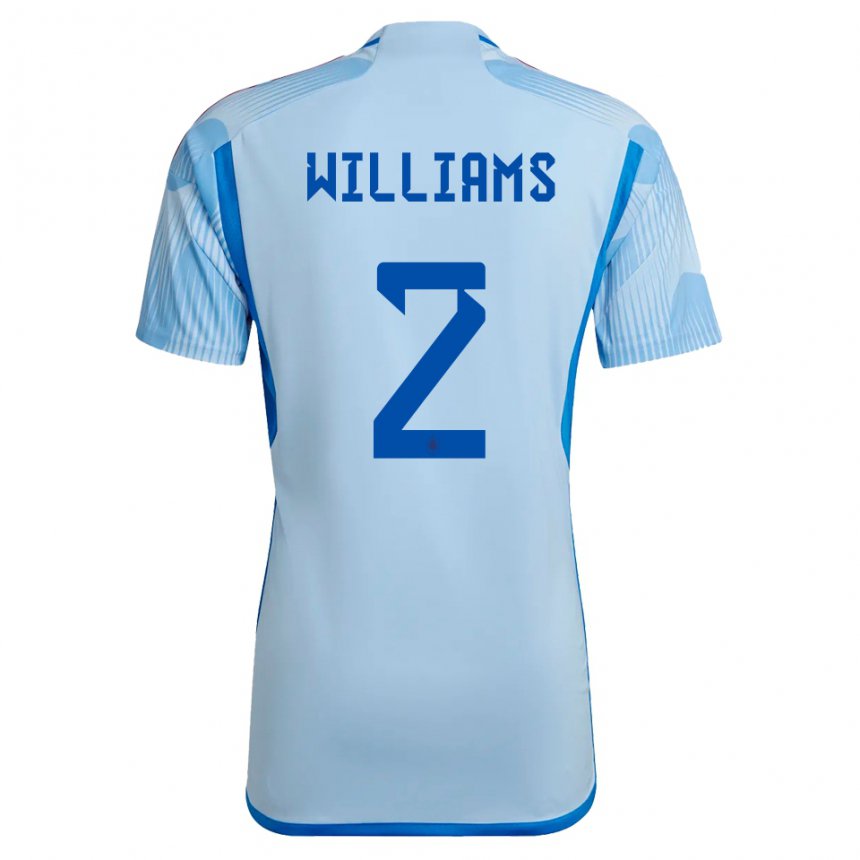 Homme Maillot Espagne Nico Williams #2 Bleu Ciel Tenues Extérieur 22-24 T-shirt Suisse