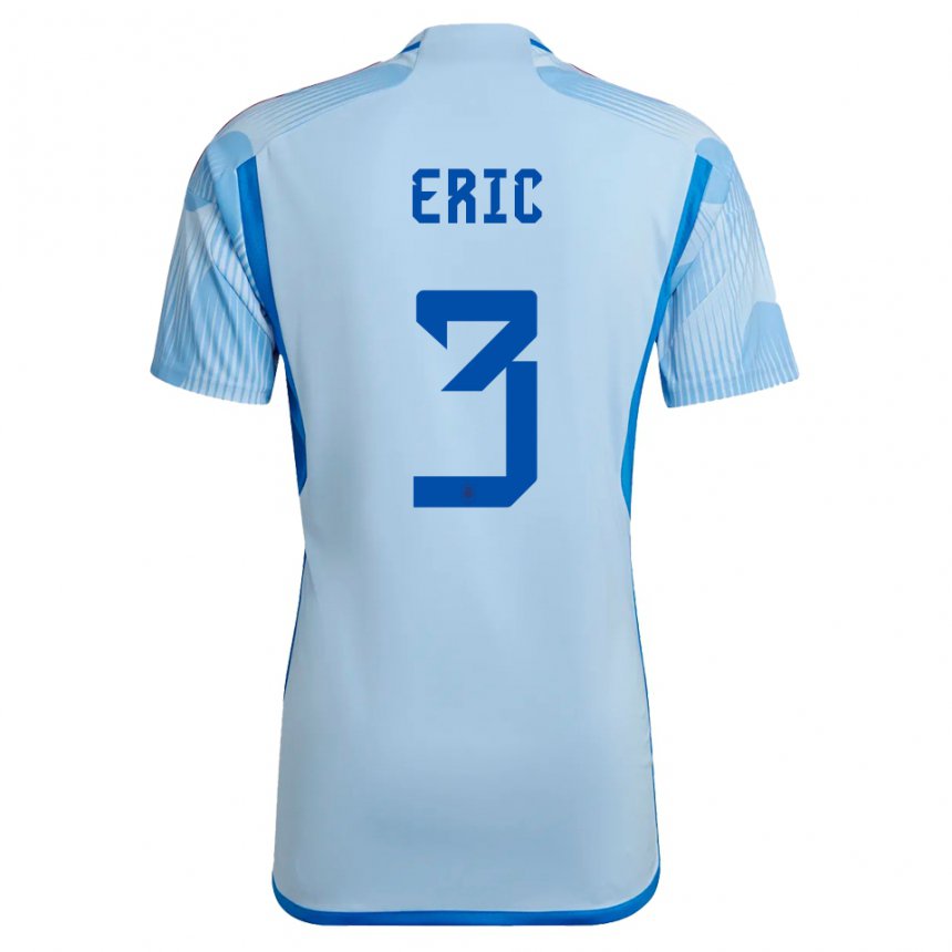 Homme Maillot Espagne Eric Garcia #3 Bleu Ciel Tenues Extérieur 22-24 T-shirt Suisse