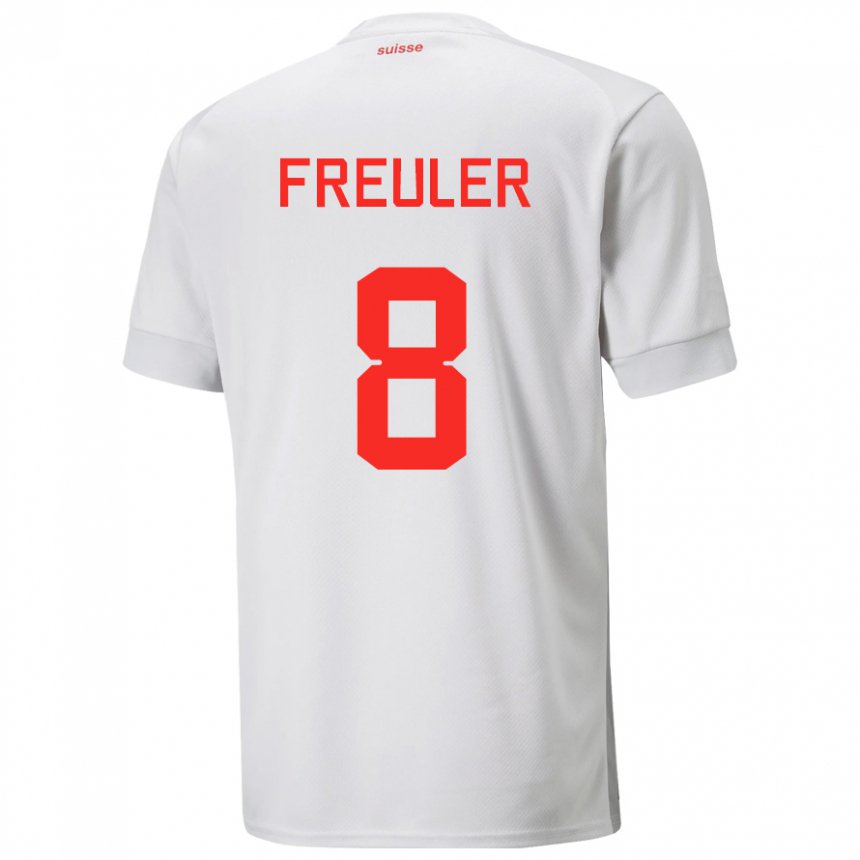 Homme Maillot Suisse Remo Freuler #8 Blanc Tenues Extérieur 22-24 T-shirt Suisse