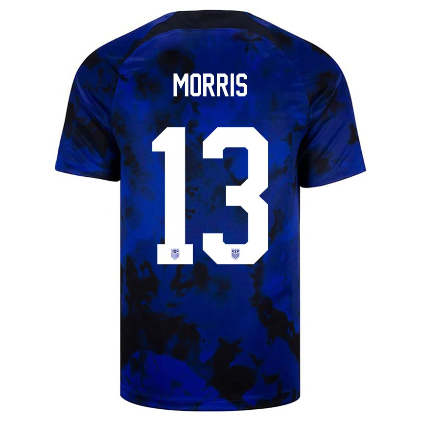 Homme Maillot États-unis Jordan Morris #13 Bleu Royal Tenues Extérieur 22-24 T-shirt Suisse