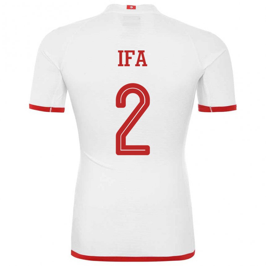 Homme Maillot Tunisie Bilel Ifa #2 Blanc Tenues Extérieur 22-24 T-shirt Suisse