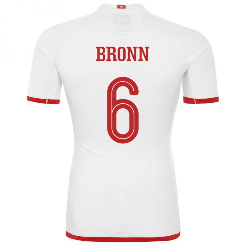 Herren Tunesische Dylan Bronn #6 Weiß Auswärtstrikot Trikot 22-24 T-shirt Schweiz
