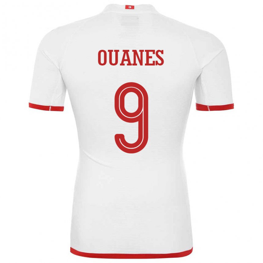 Homme Maillot Tunisie Mortadha Ben Ouanes #9 Blanc Tenues Extérieur 22-24 T-shirt Suisse
