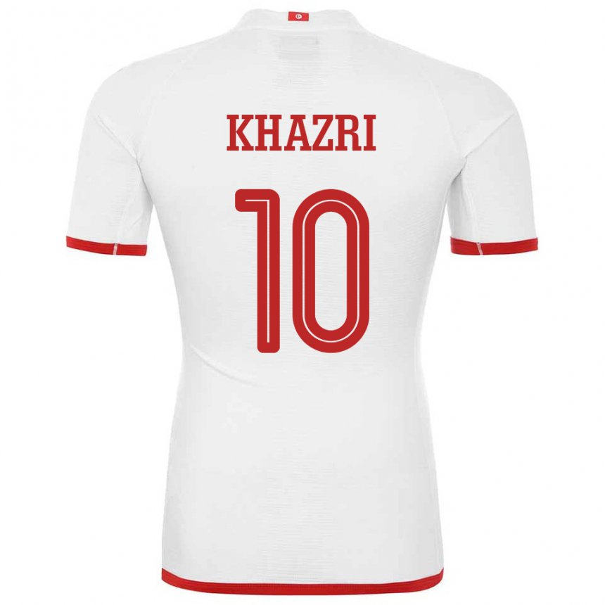 Herren Tunesische Wahbi Khazri #10 Weiß Auswärtstrikot Trikot 22-24 T-shirt Schweiz
