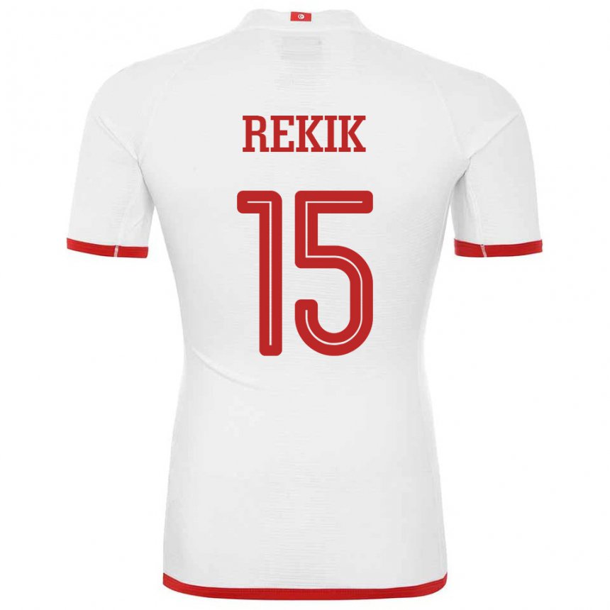 Herren Tunesische Omar Rekik #15 Weiß Auswärtstrikot Trikot 22-24 T-shirt Schweiz