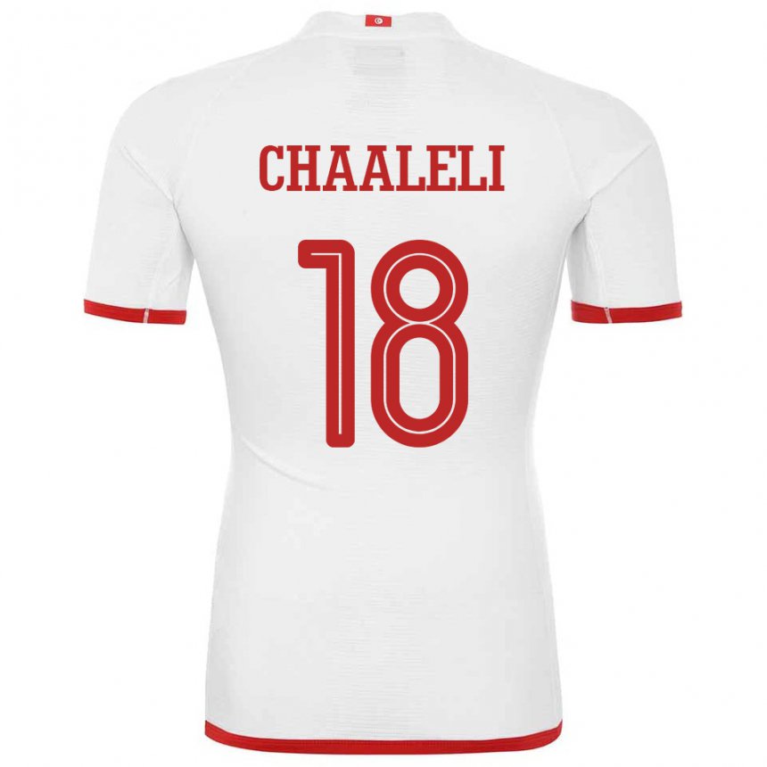 Herren Tunesische Ghaliene Chaaleli #18 Weiß Auswärtstrikot Trikot 22-24 T-shirt Schweiz