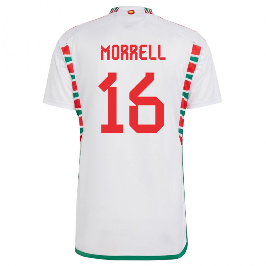 Herren Walisische Joe Morrell #16 Weiß Auswärtstrikot Trikot 22-24 T-shirt Schweiz