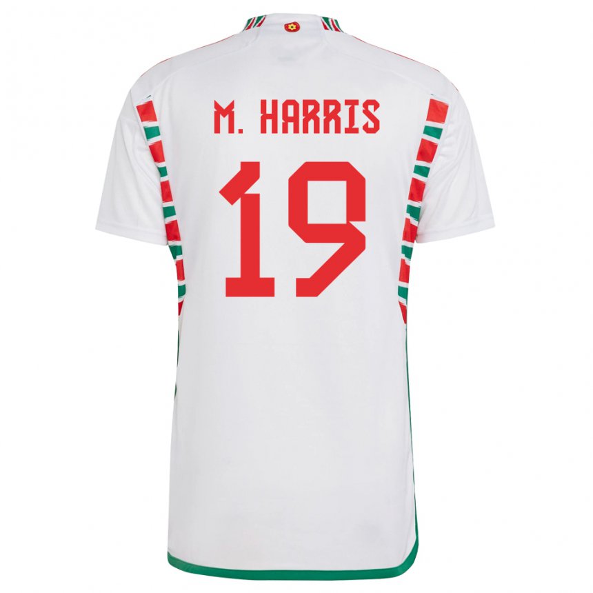 Herren Walisische Mark Harris #19 Weiß Auswärtstrikot Trikot 22-24 T-shirt Schweiz
