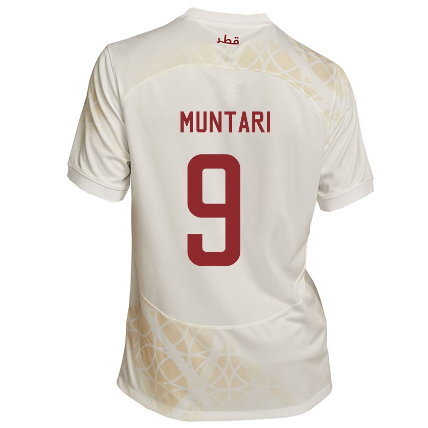 Homme Maillot Qatar Mohammed Muntari #9 Beige Doré Tenues Extérieur 22-24 T-shirt Suisse