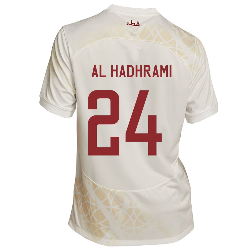 Homme Maillot Qatar Naif Abdulraheem Al Hadhrami #24 Beige Doré Tenues Extérieur 22-24 T-shirt Suisse