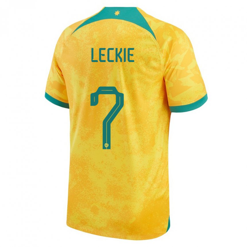 Damen Australische Mathew Leckie #7 Gold Heimtrikot Trikot 22-24 T-shirt Schweiz