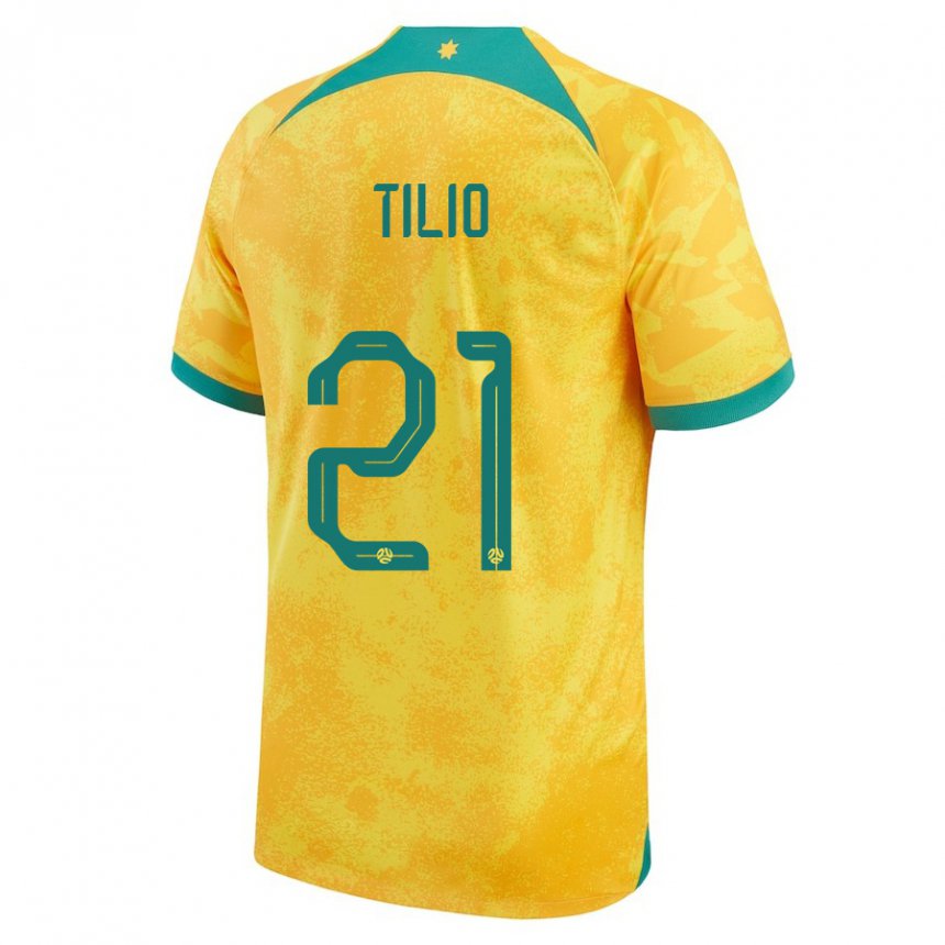 Damen Australische Marco Tilio #21 Gold Heimtrikot Trikot 22-24 T-shirt Schweiz
