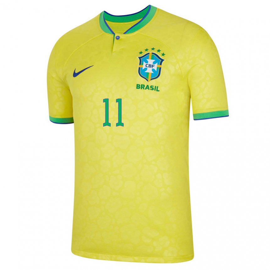 Femme Maillot Brésil Everton Ribeiro #11 Jaune Tenues Domicile 22-24 T-shirt Suisse