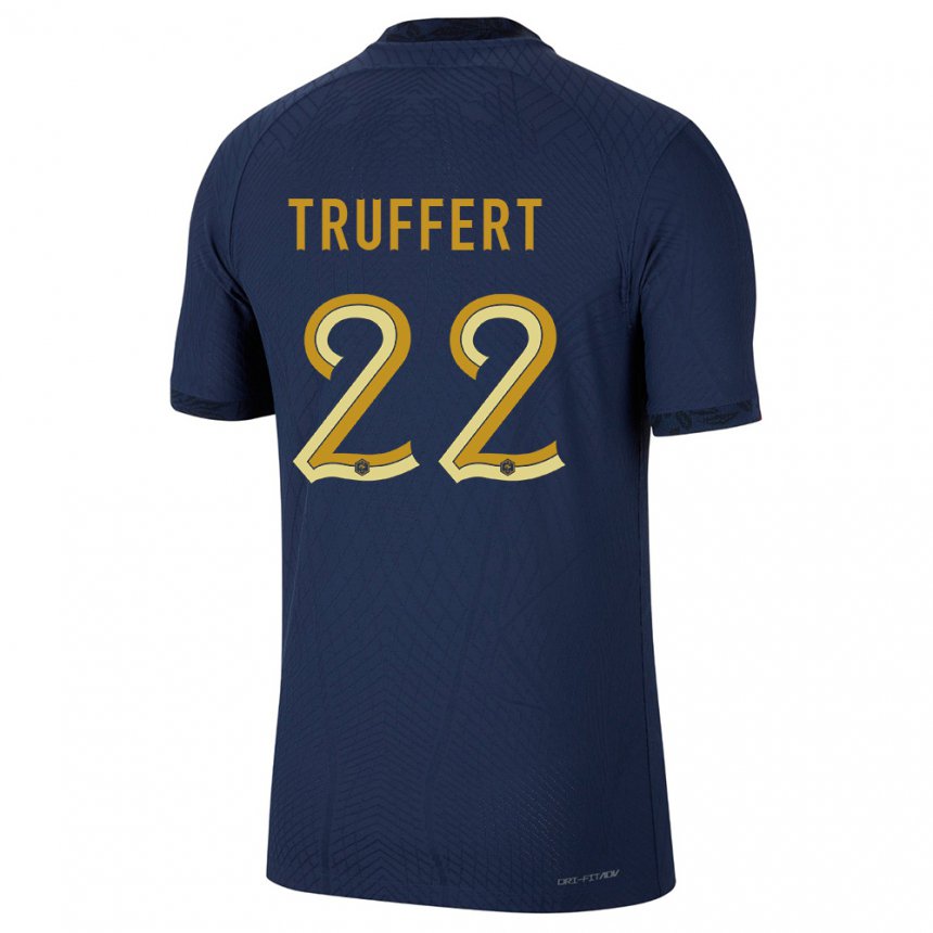 Femme Maillot France Adrien Truffert #22 Bleu Marine Tenues Domicile 22-24 T-shirt Suisse