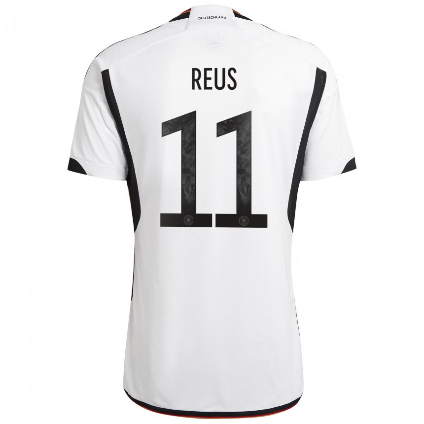 Femme Maillot Allemagne Marco Reus #11 Blanc Noir Tenues Domicile 22-24 T-shirt Suisse
