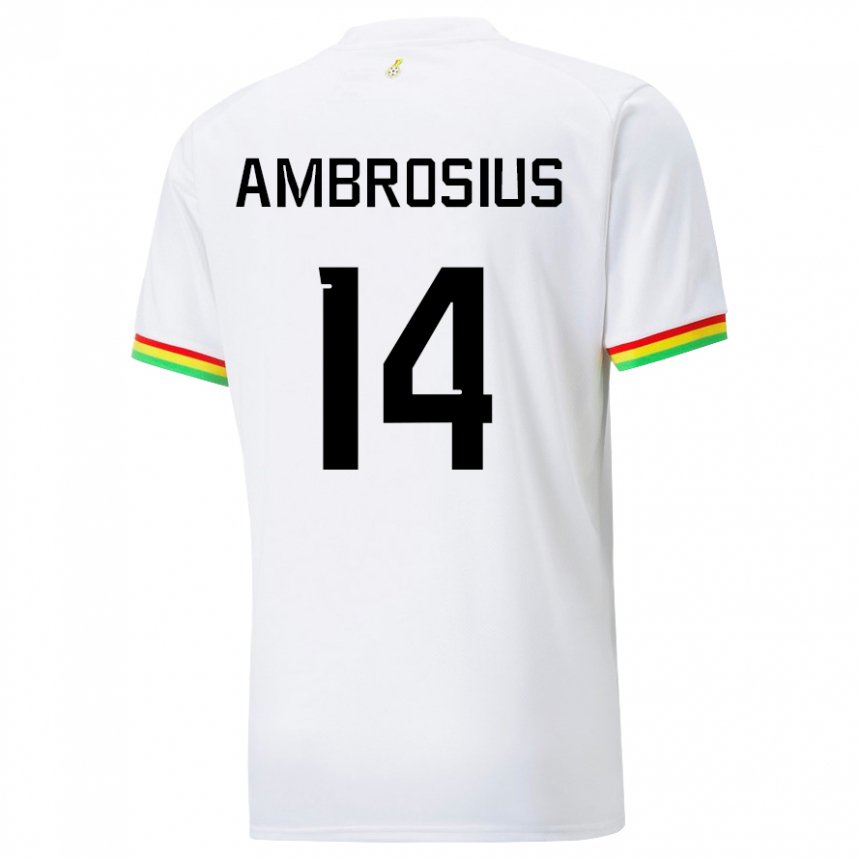 Femme Maillot Ghana Stephan Ambrosius #14 Blanc Tenues Domicile 22-24 T-shirt Suisse