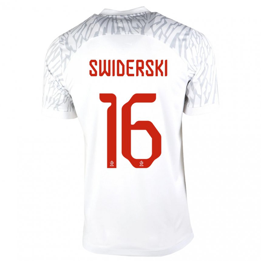 Femme Maillot Pologne Karol Swiderski #16 Blanc Tenues Domicile 22-24 T-shirt Suisse
