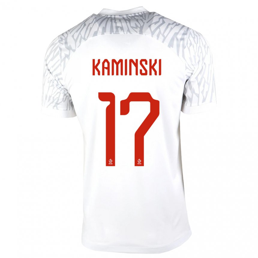 Femme Maillot Pologne Jakub Kaminski #17 Blanc Tenues Domicile 22-24 T-shirt Suisse
