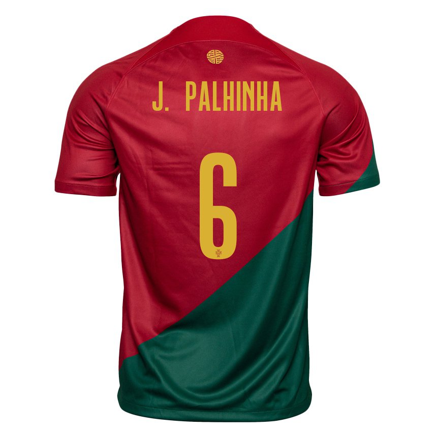 Femme Maillot Portugal Joao Palhinha #6 Rouge Vert Tenues Domicile 22-24 T-shirt Suisse